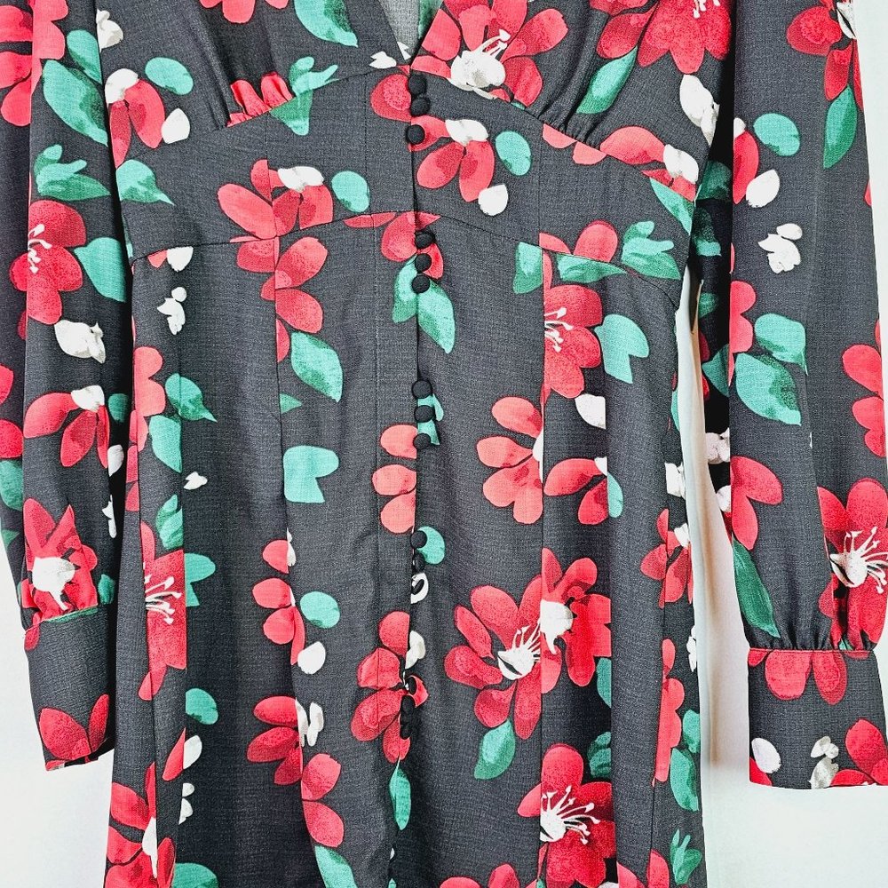 Urban Outfitters UO Michelle Plunging Long Sleeve Mini Dress, M, NWOT - Picture 6 of 14